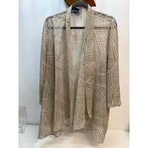 SLinky Womans  Tunic Top  Semi Sheer  Tan/white